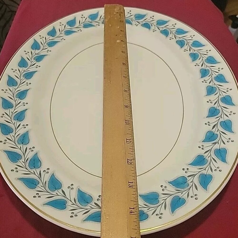 Vintage Royal Doulton Ivy Turquoise Serving Platter 15"X12"